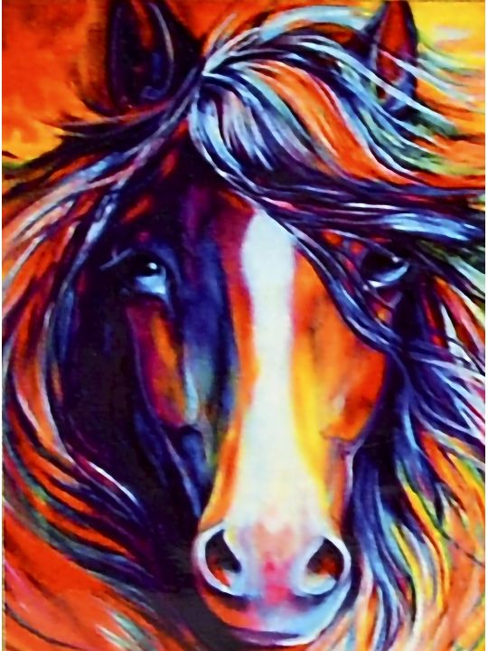 Алмазная мозаика «Радужная лошадь» 