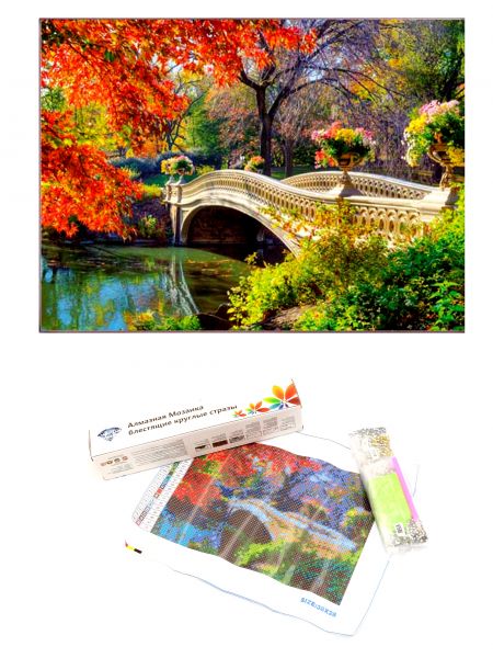Алмазная мозаика «Осенний мост» 