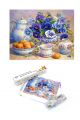 Алмазная мозаика  «Натюрморт в синем с персиками» 