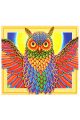Алмазная мозаика на подрамнике «Радужная сова разминает крылья»