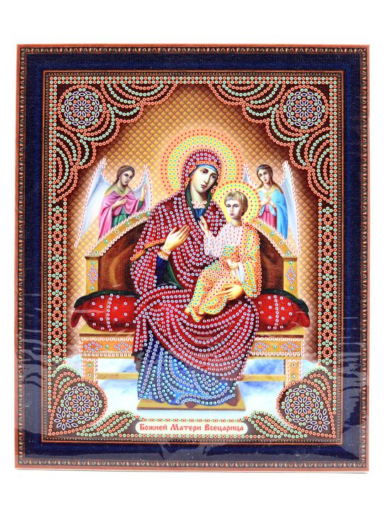 Алмазная мозаика на подрамнике «Божией Матери. Всецарица» икона