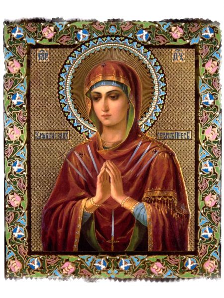Алмазная мозаика на подрамнике «Божьей матери. Умягчение злых сердец» иконы