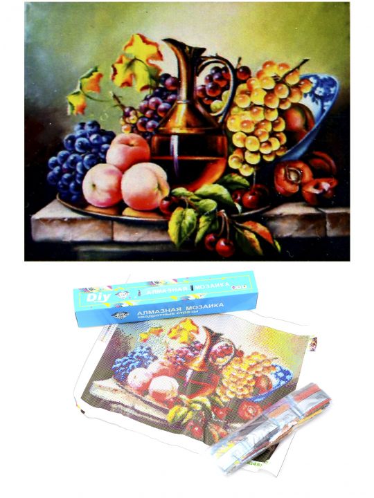 Алмазная мозаика «Вино и фрукты» 