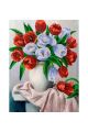Схема для вышивания бисером «Синие и красные тюльпаны» 