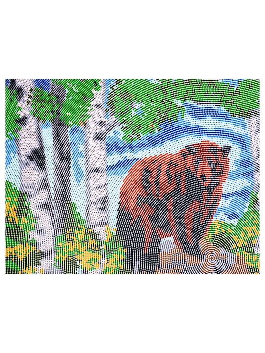 Схема для вышивания бисером «Медведь в роще» 