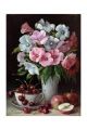 Алмазная мозаика «Букет цветов с фруктами» 
