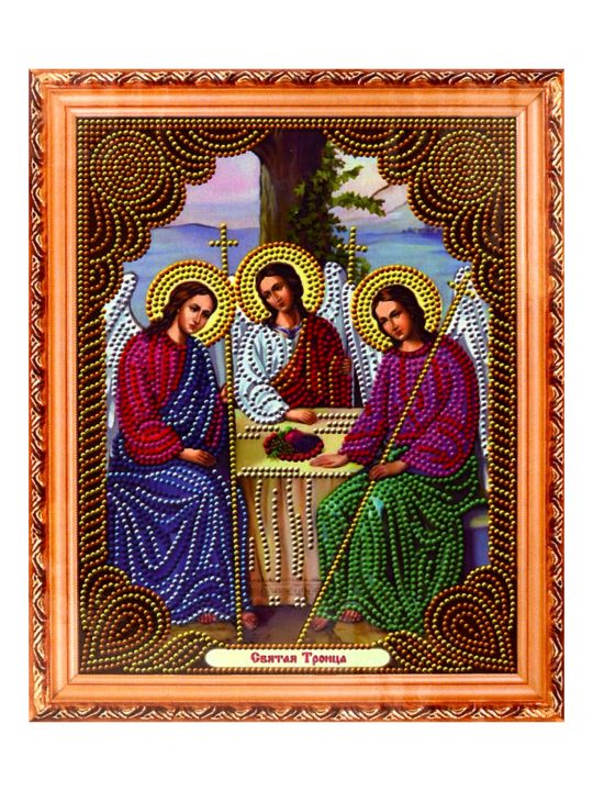 Алмазная мозаика на подрамнике «Святая Троица» икона 