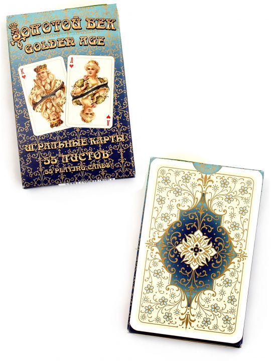 Карты игральные «Золотой век» 55 листов  синие Piatnik