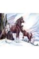 Алмазная мозаика «Лошади зимой» 