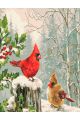 Картина по номерам  на подрамнике «Птицы кардиналы» 