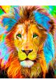 Картина по номерам  на подрамнике «Разноцветный лев» 