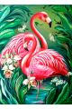 Картина по номерам «Фламинго в цветах» 