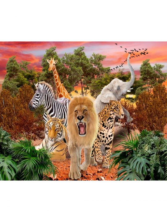Картина по номерам  на подрамнике «Африканские животные» 