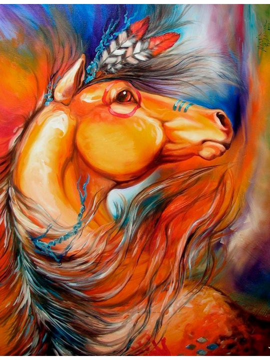 Алмазная мозаика «Индийская лошадь» 