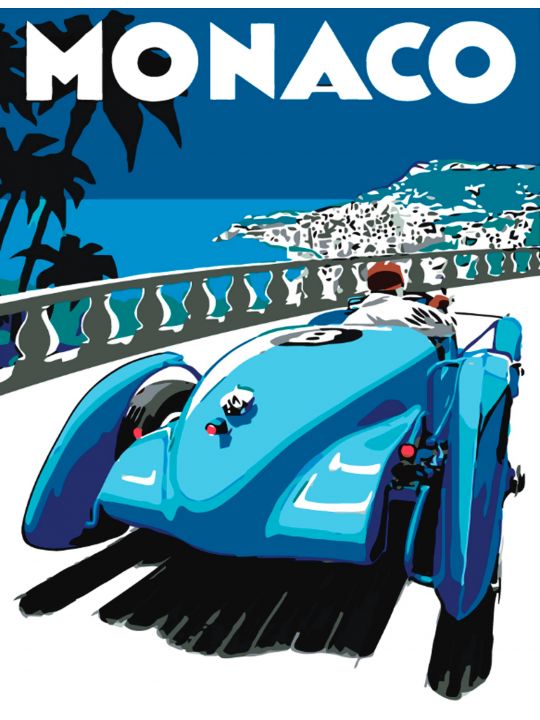 Картина по номерам  на подрамнике «Заезд в Монако»