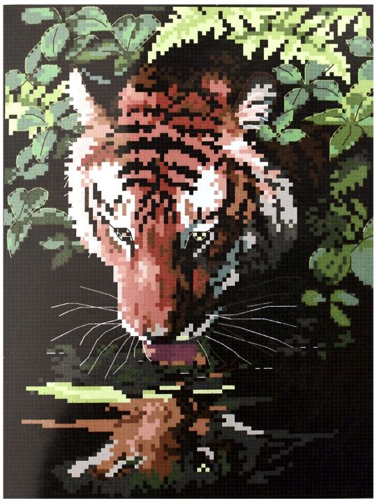 Набор для вышивания крестом «Тигр на водопое» 