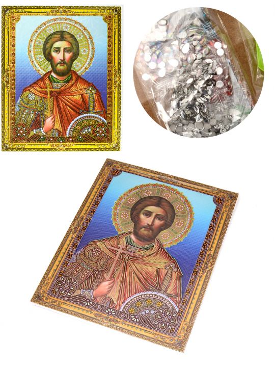Алмазная мозаика на подрамнике «Святой Дмитрий» икона
