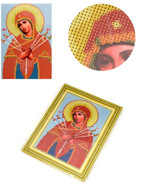 Алмазная мозаика на подрамнике «Божией Матери Умягчения Злых Сердец» икона