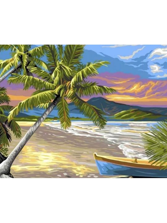 Картина по номерам  на подрамнике «Прибытие на остров» 