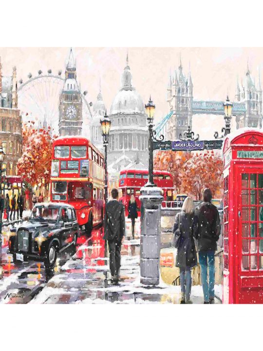 Картина по номерам  на подрамнике «Прогулка по Лондону» 