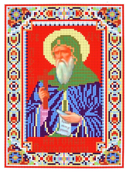 Набор для вышивания бисером «Святой мученик Преподобный Антоний Печерский» икона