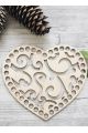 Донышко для вязания «Ажурное сердце» деревянное, резное 17x14 см