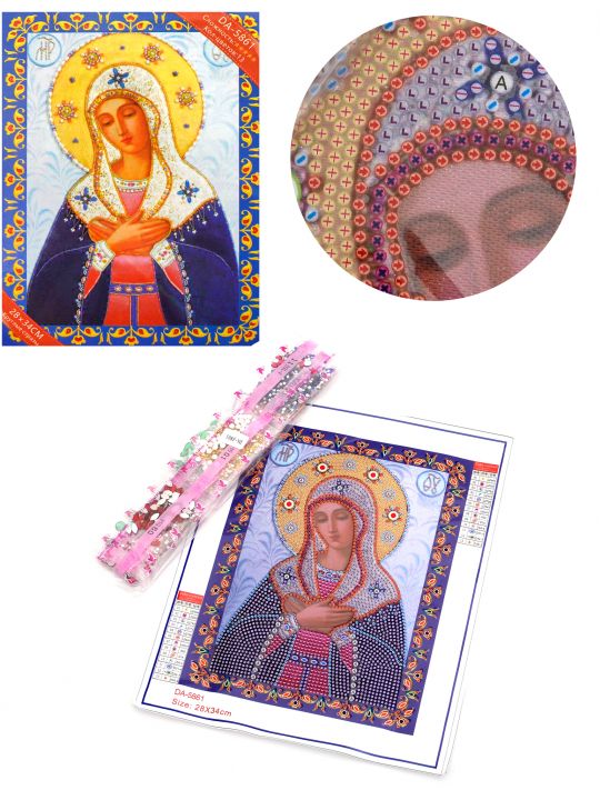 Алмазная мозаика с рамкой «Божией Матери Умиление» икона