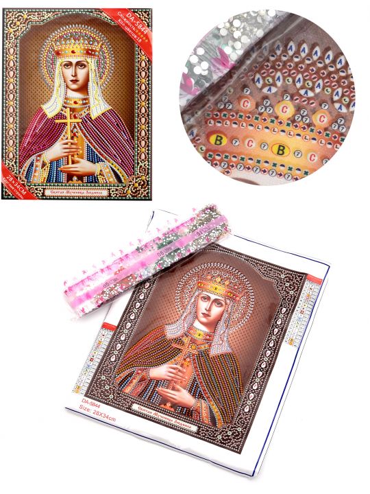 Алмазная мозаика с рамкой «Святая Людмила» икона