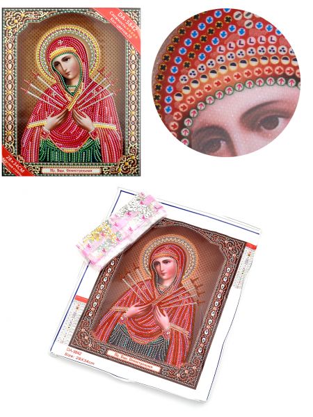 Алмазная мозаика с рамкой «Божией Матери Семистрельная» икона