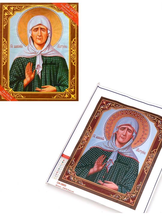 Алмазная мозаика в рамке «Святая Блаженная Матрона Московская» икона подарочный вариант