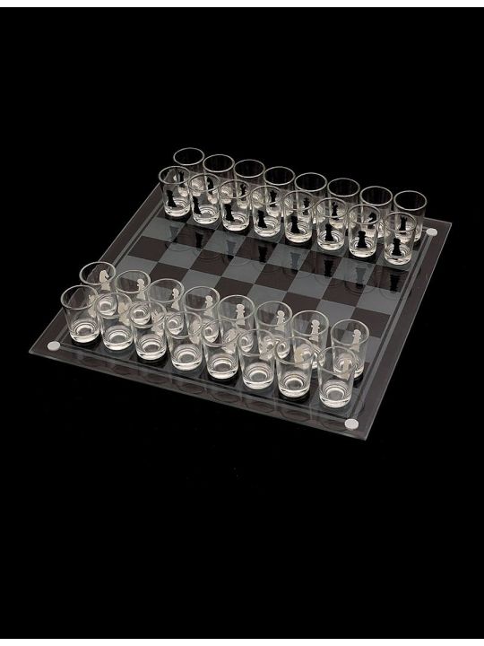 Шахматы «Пьяные» стекло 24x24 см