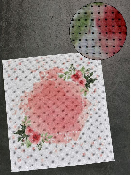 Канва цветная «Розовый цветок №11» 30 x 26 см.