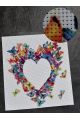 Канва цветная «Сердце из бабочек №11» 30 x 26 см.