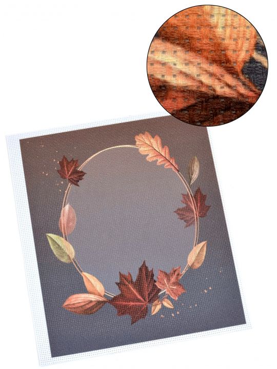 Канва цветная «Осенняя рамка №11» 30 x 26 см.