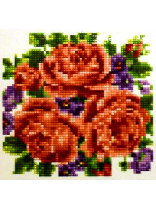 Алмазная мозаика «Розы и фиалки» 