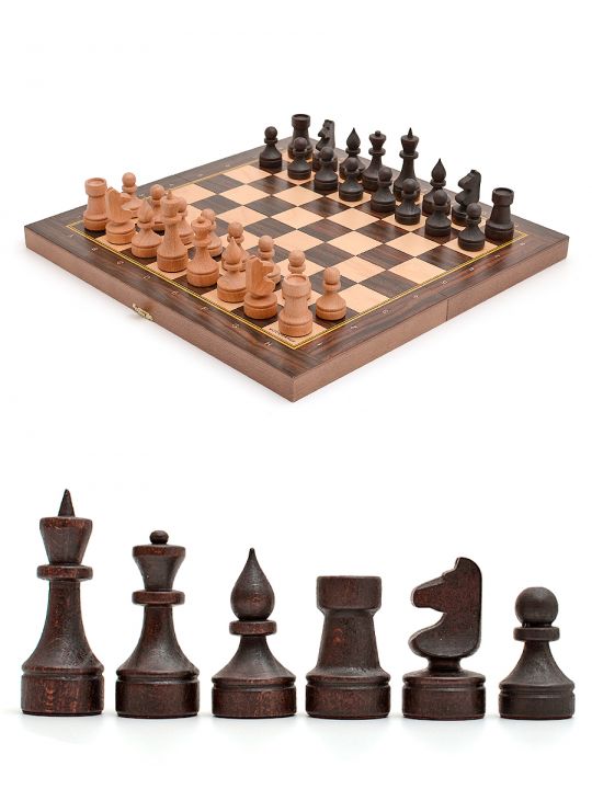 Шахматы «Кинешемские» складная доска из березы 37x37 см