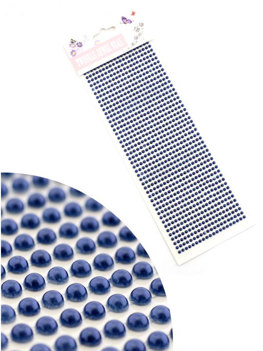 Стразы для рукоделия «Жемчужные полоски тёмно-синие» самоклеющиеся 3 мм.
