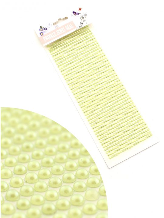 Стразы для рукоделия «Жемчужные полоски светло-зелёные» самоклеящиеся 3 мм.