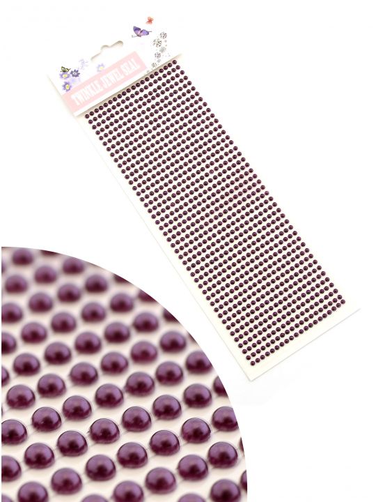 Стразы для рукоделия «Жемчужные полоски фиолетовые» самоклеющиеся 3 мм.