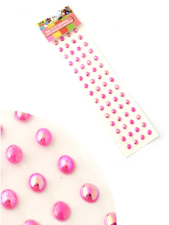 Стразы для рукоделия «Перлы розовые» самоклеящиеся 6 мм.