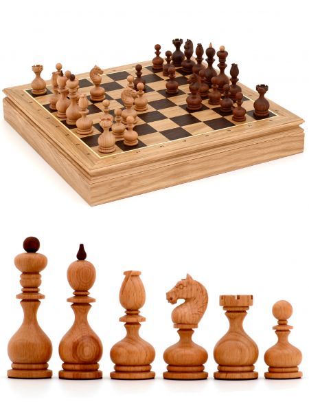 Шахматы с резными фигурами «Суздальские» ларец дворянский дуб
