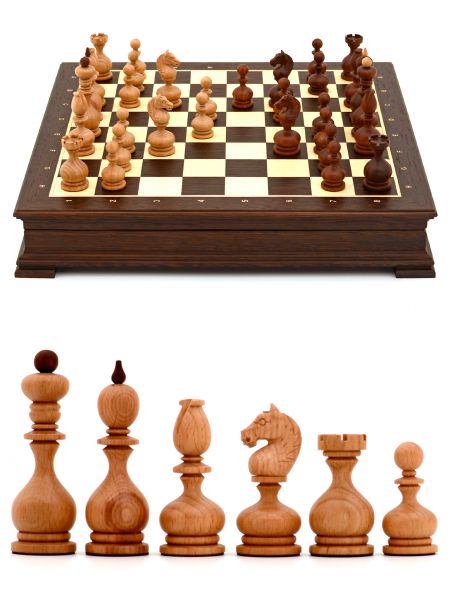 Шахматы с резными фигурами «Суздальские» ларец стаунтон венге 45 x 45 см
