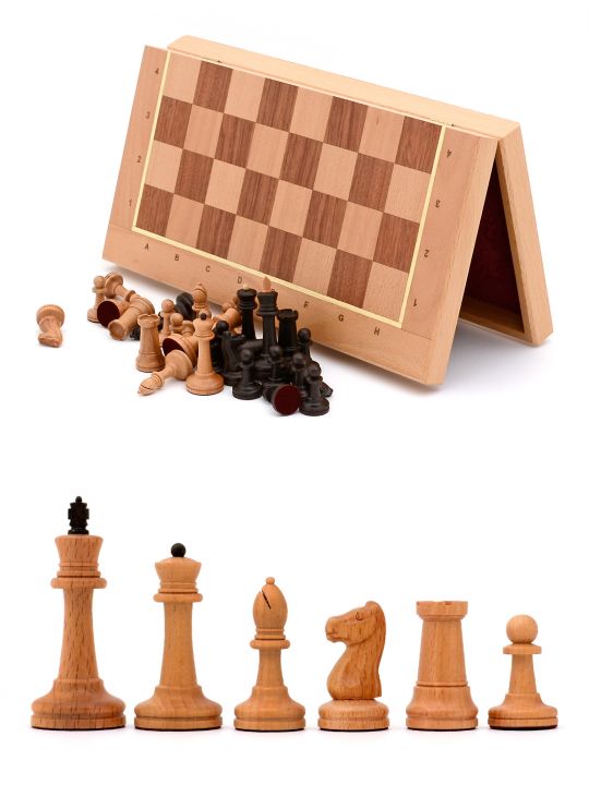 Шахматы складные «Стаунтон» доска панская  из бука 45x45 см
