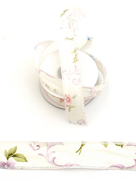Лента ажурная 25 мм «Волшебные цветы», белая 9 м