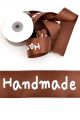 Лента атласная «Handmade» 40мм, коричневая 9м