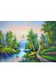 Алмазная мозаика на подрамнике «Край рек, лесов и гор» 