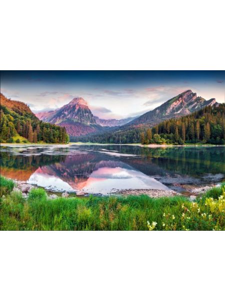 Картина по номерам на подрамнике «Чудесный рассвет на озере» холст, 40 x 30 см