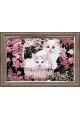 Картина по номерам на подрамнике «Два котёнка в корзинке в цветах» холст, 40 x 30 см