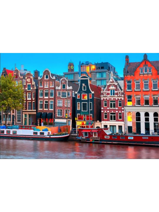 Картина по номерам на подрамнике «Прекрасный вечерний Амстердам» холст, 40 x 30 см