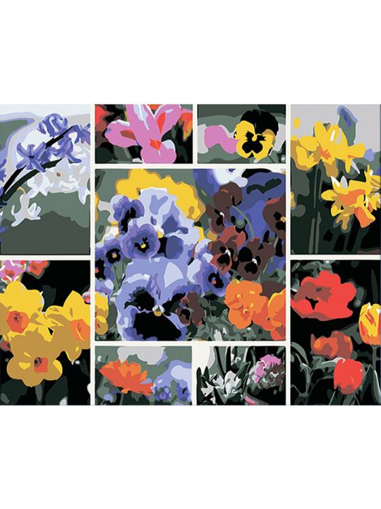 Картина по номерам на подрамнике «Красивые цветы» холст, 50 x 40 см